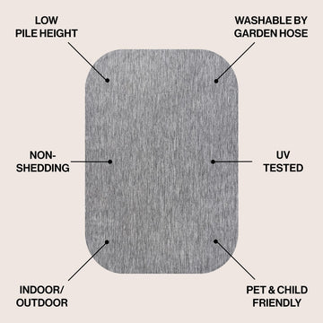Miles Modern Minimalist Radius Corner Solid Indoor/Outdoor Area Rug